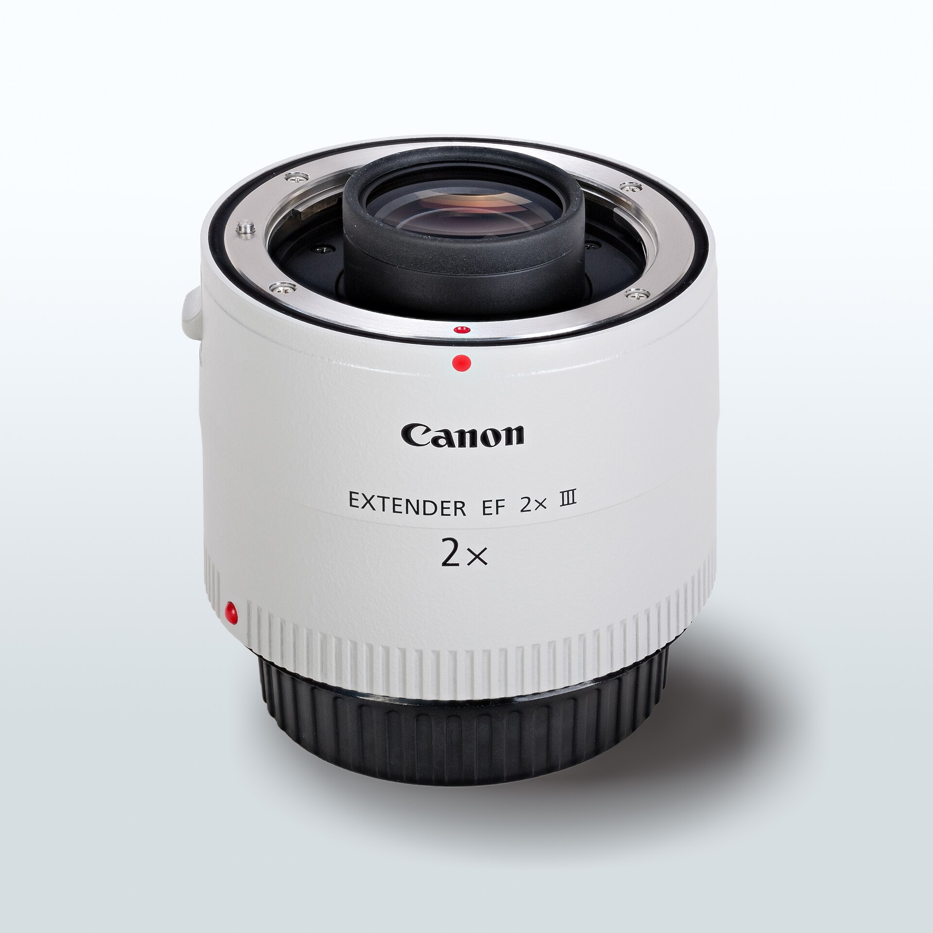 A Canon Extender EF 2x III teleconverter is shown, a useful photography equipment accessory for fandom content creation.