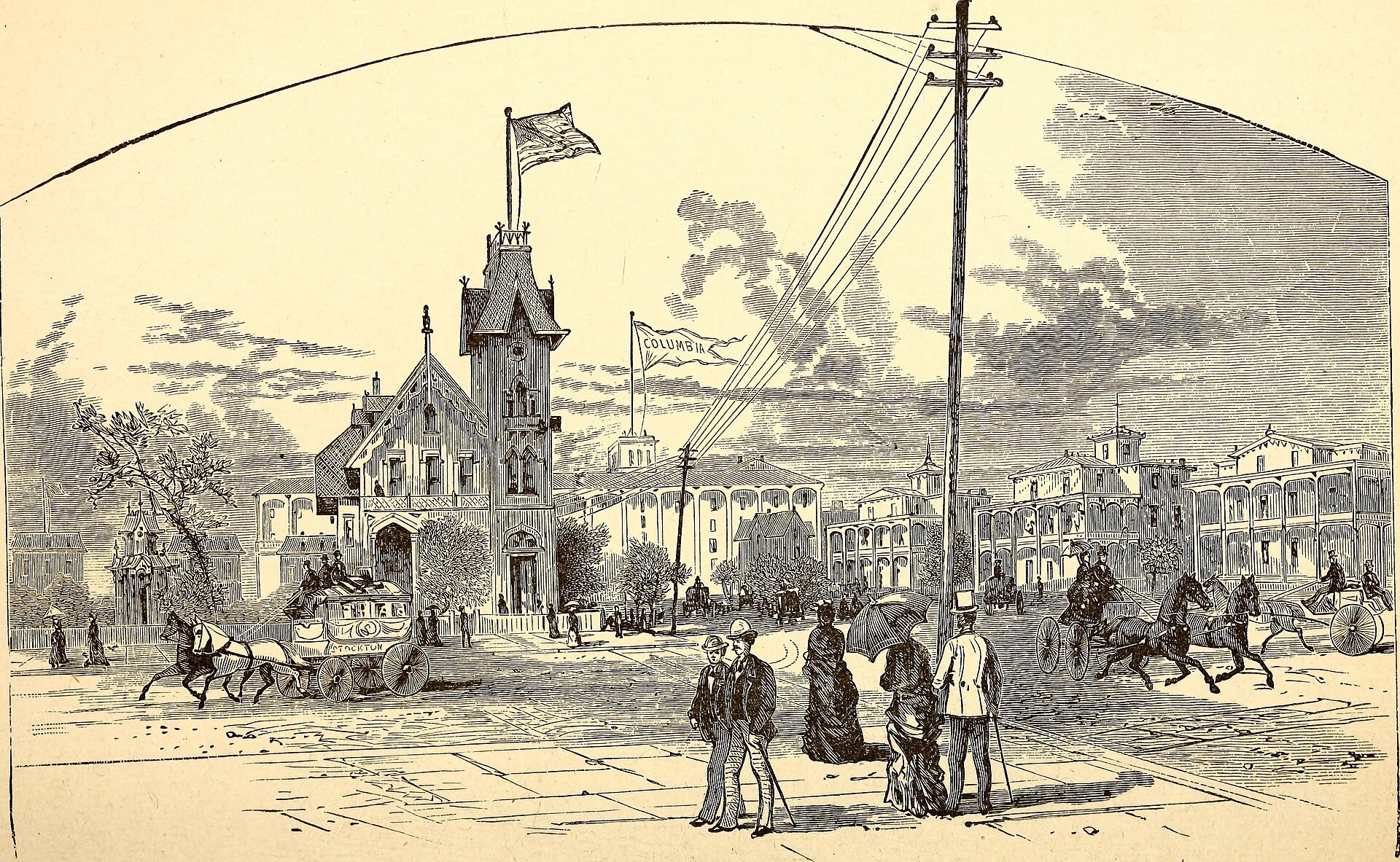 A vibrant Victorian street scene shows horse-drawn carriages and historic buildings, capturing the energy of fandom.